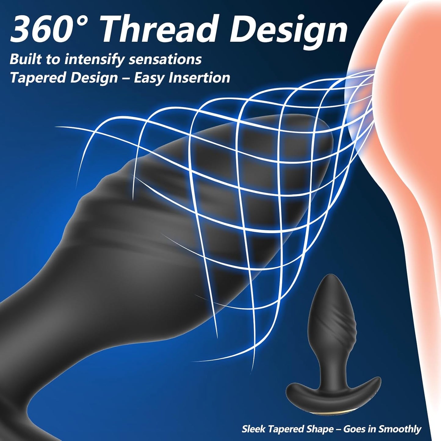 APP Control Classic Anal Vibrator Butt Plug with 360° Rotation & 9 Vibration Modes