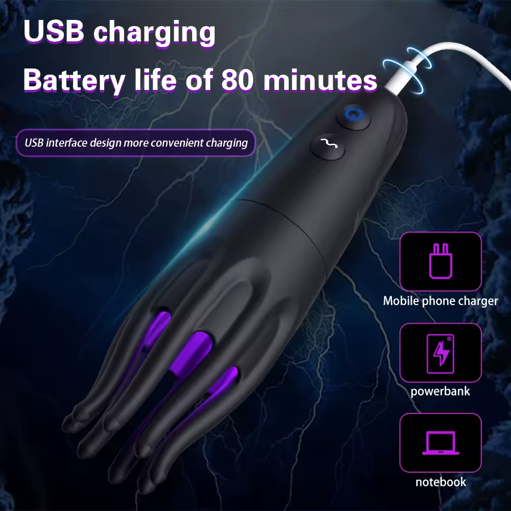 Electric Shock Penis Trainer Vibrator with 10 Vibration Modes & 6 Electrostimulation