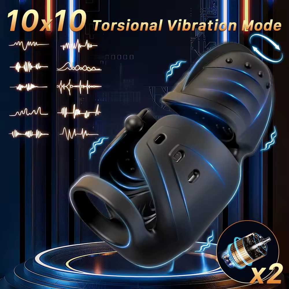 360° Wrapped Penis Trainer Vibrator Cock Ring with 10 Swing & 10 Vibrating Modes