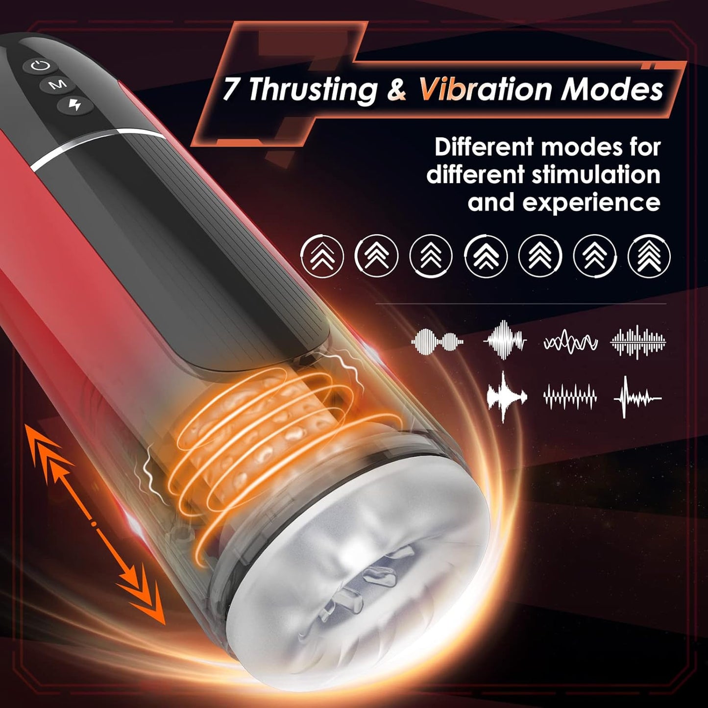Automatic Masturbator Stroker with 7 Sucking & Vibrating Modes