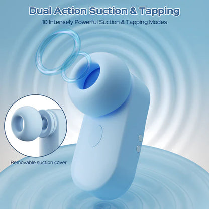 2 IN 1 Mini Headphone G Spot Vibrator Stimulator with 5 Tongue Suction & Vibration Modes