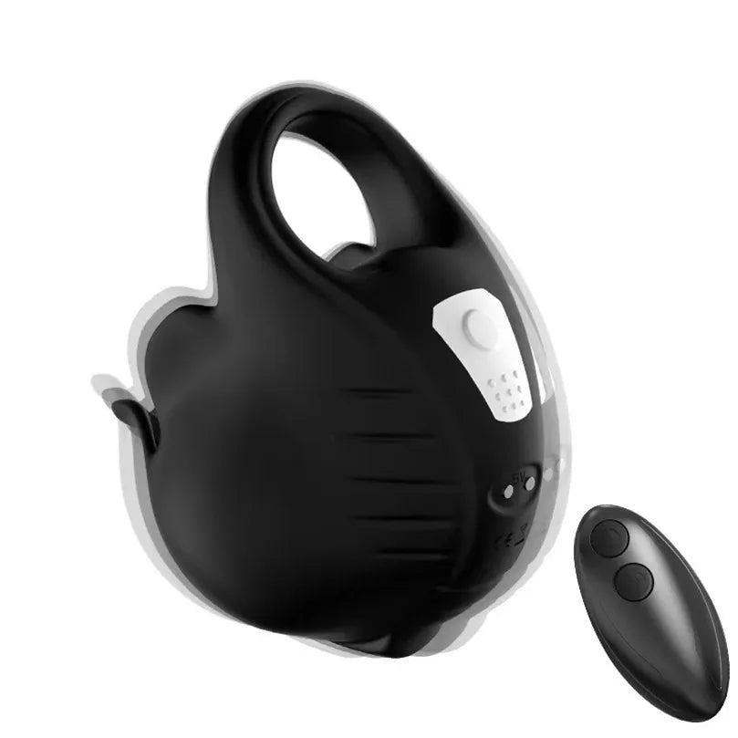 Full Wrapped Cock Ring Penis Trainer Vibrator Testicles Stimulator with 7 Vibrations Modes