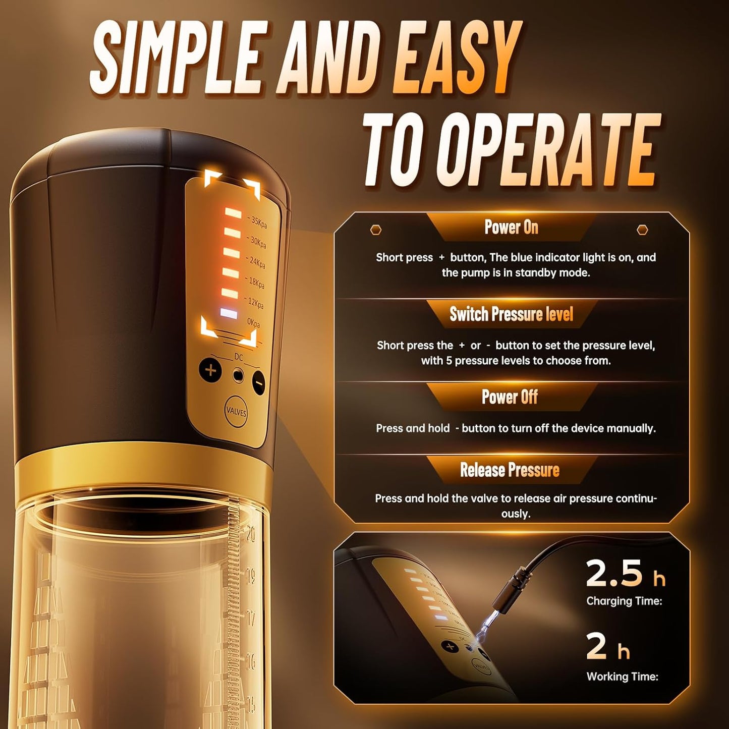 Electric Vacuum Pump Penis Enlargement Masturbator with 4 Powerful Suction Modes