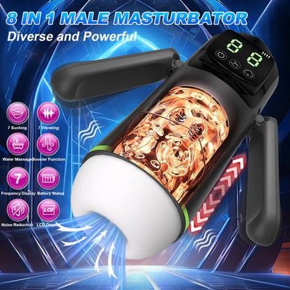 Automatic Masturbator Stroker Blowjob Sex Machine with 7 Sucking & Vibrating