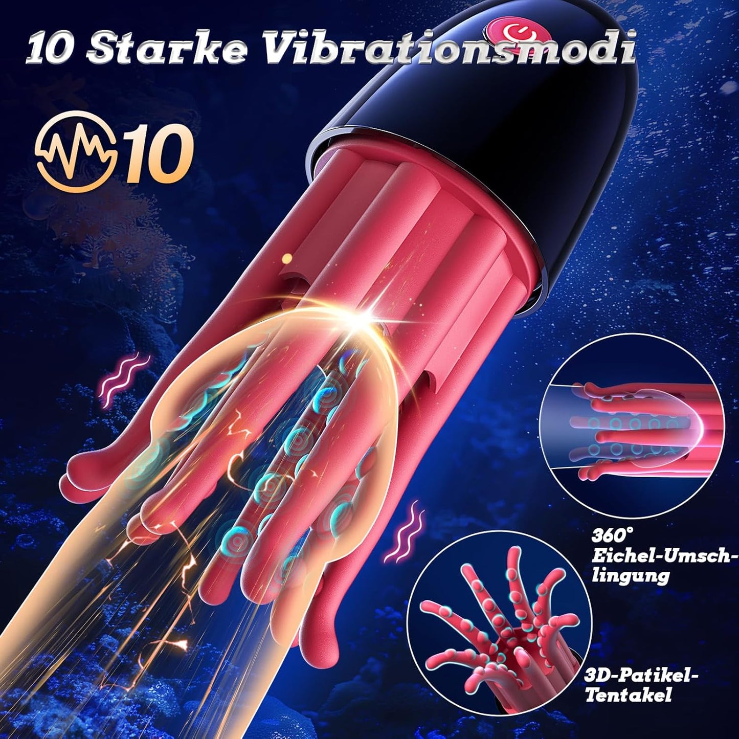 Penis Trainer Glans Vibrator Stroker Blowjob Masturbators with 10 Vibrations