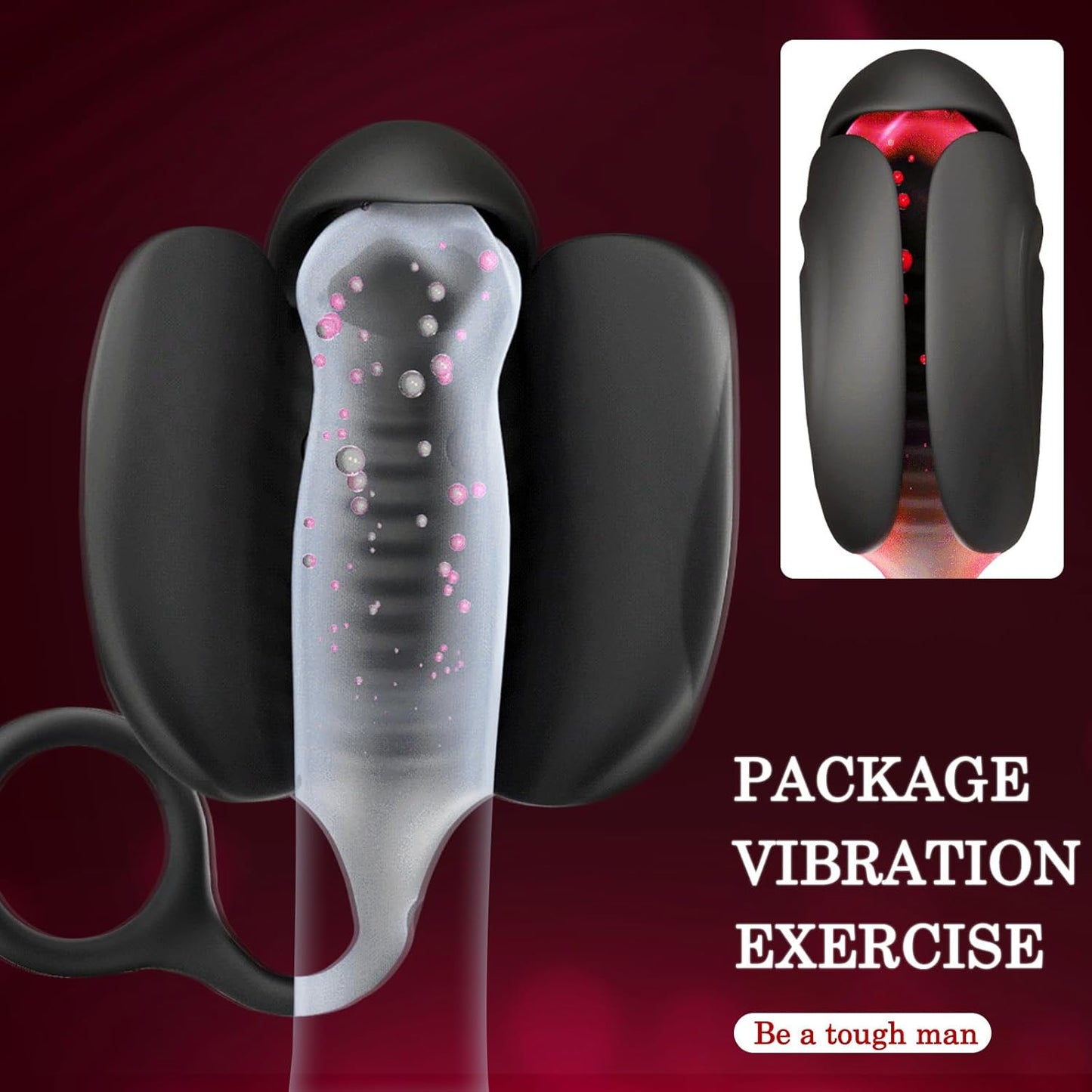 E-stim Penis Trainer Glans Massage Stimulator with 5 Electric Shock & 10 Vibration Modes