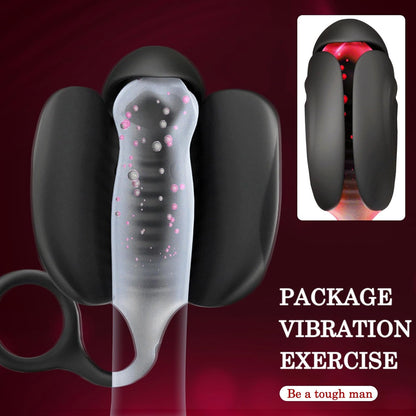 E-stim Penis Trainer Glans Massage Stimulator with 5 Electric Shock & 10 Vibration Modes