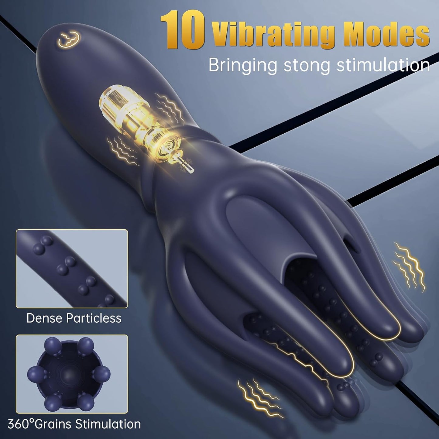 2-in-1 Penis Vibrator Glans Trainer Masturbator with 10 Vibration Modes