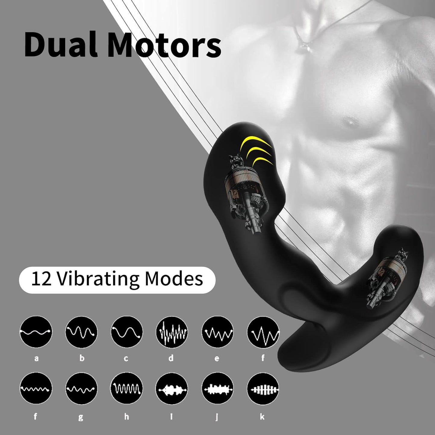 Wireless Prostate Massager G Spot Vibration Machine Remote Control 12 Modes