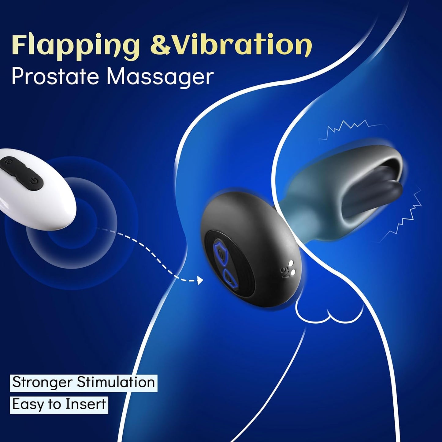 Prostate Massager Anal Vibrator Butt Plug with 10 Flapping & Vibration Modes