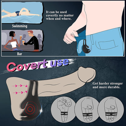 Scrotum Pouch Cock Ring Ball Stretcher Penis Trainer Enhancer Vibrator Delay Ejaculator