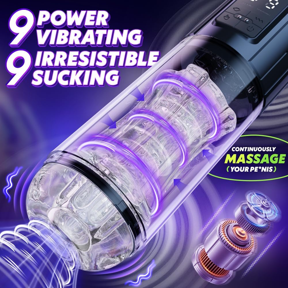 Automatic Sucking Male Masturbator Cup Blowjob with 9 Suction & 9 Vibration Modes