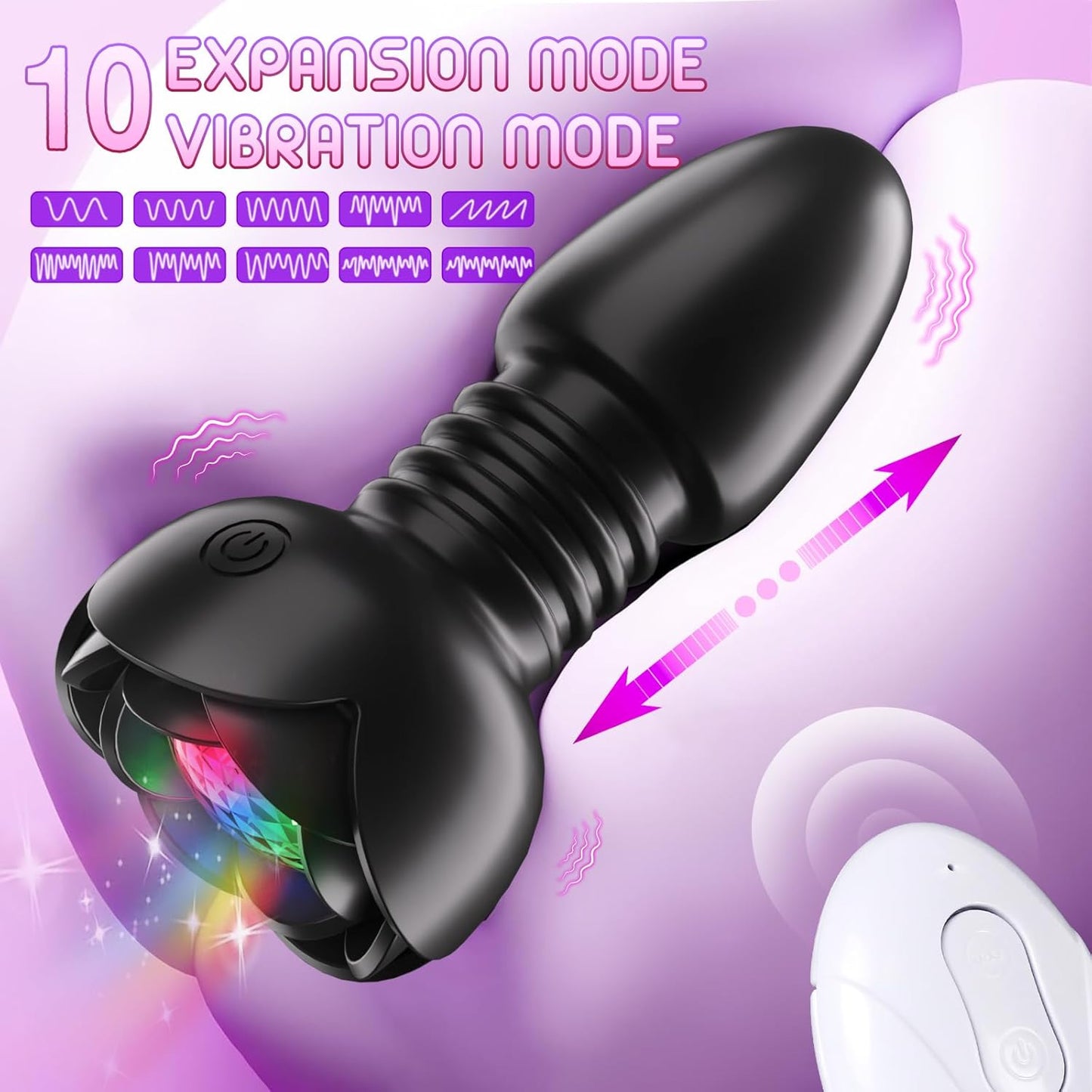 5 IN 1 Anal Plug Vibrator Prostate Massager with 10 Vibrating & Thrusting Modes