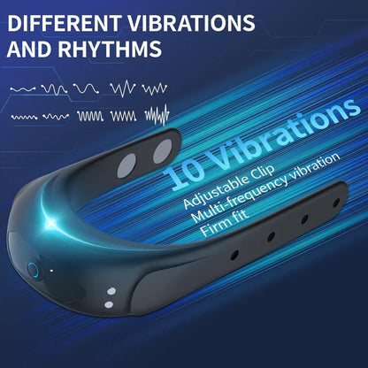 Adjustable Buckle Penis Ring Cockring Glans Trainer with 10 Vibration Modes