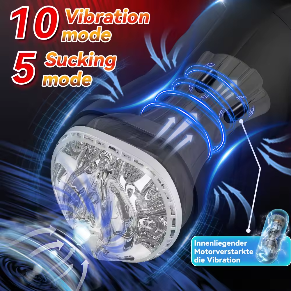 Automatic Mastubator Blowjob Equipment Machine with 10 Vibrating & 5 Sucking Modes