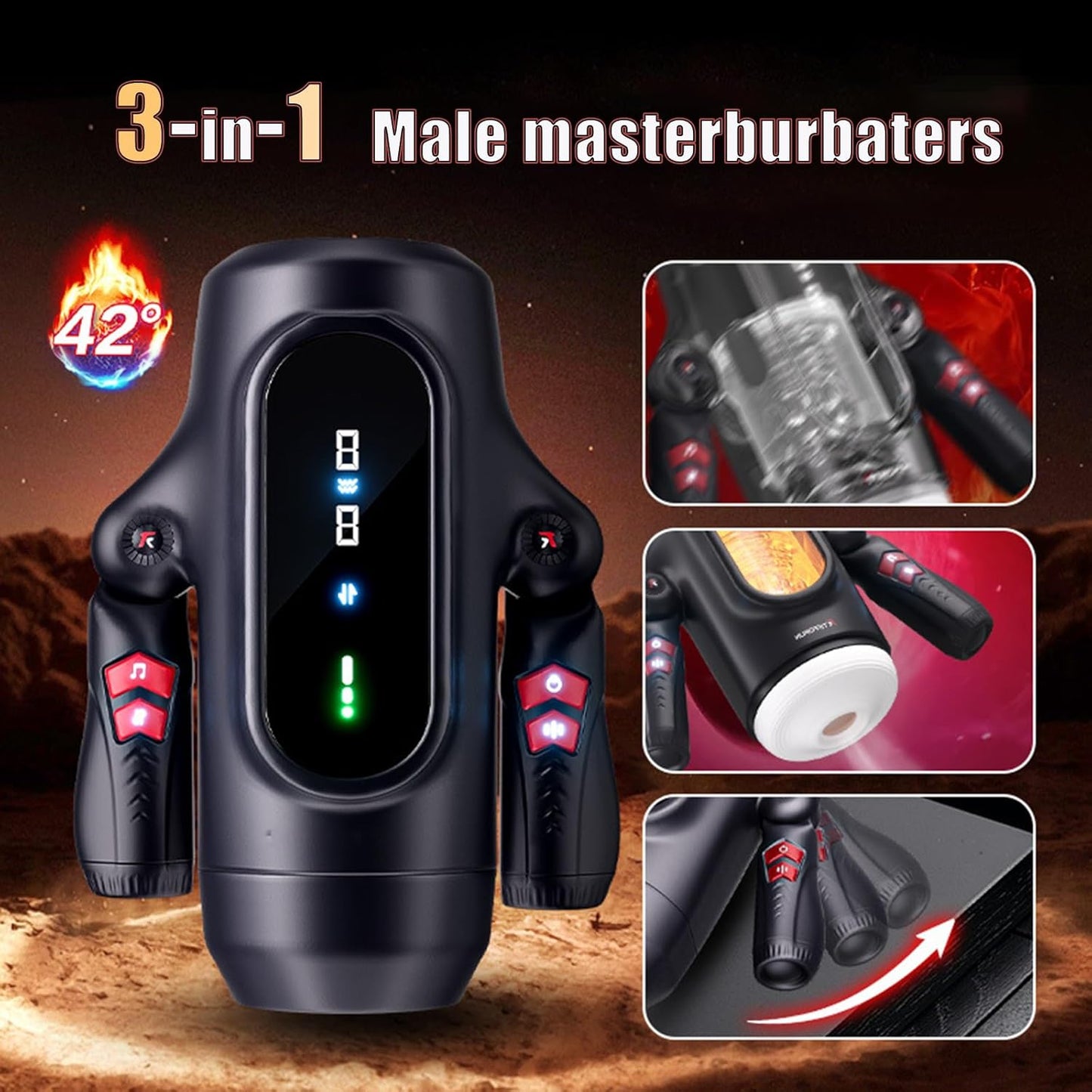 Hands Free Automatic Masturbator Stroker Blowjob Machine with 9 Vibrations