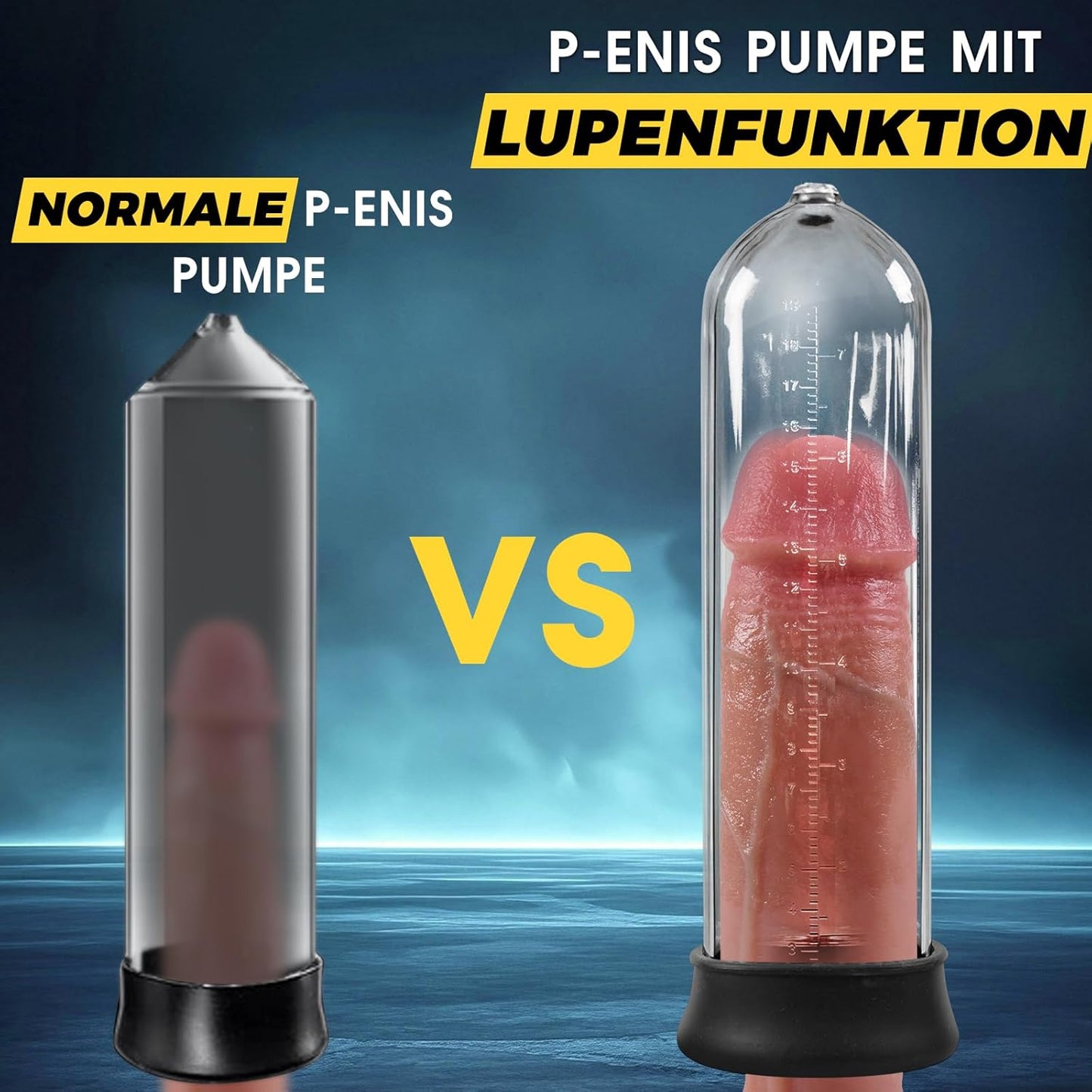 Manual Penis Vacuum Pump Enlarger Masturbator with Magnifying Mirror & Pistol Grip