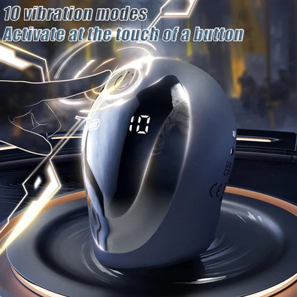 LCD Display Electric Penis Trainer Glans Stimulator with 10 Vibration Modes