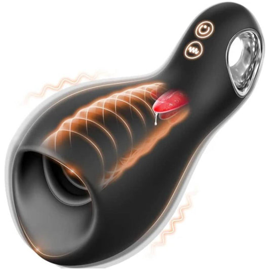 3 in 1 Penis Pump Trainer Masturbator with 10 Vibrating & 5 Tongue Licking Modes