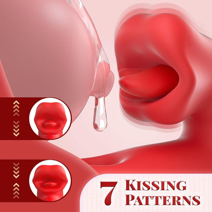 Rose G Spot Vibrator with 7 Kissing Patterns 7 Vibration Intensities & 10 Flapping Modes