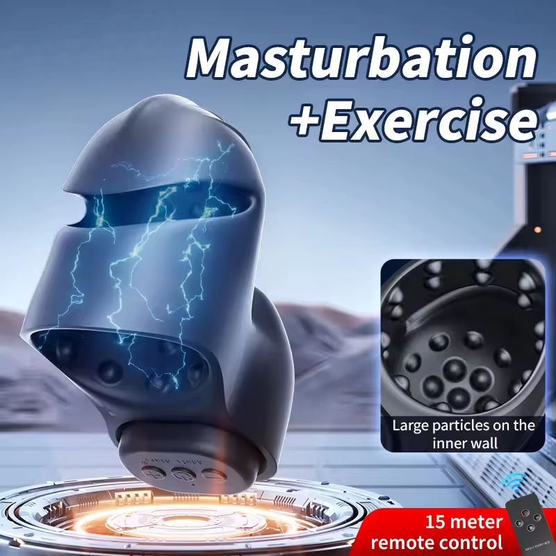 E-stim Penis Trainer Vibrator Masturbator with 12 Electric shock Modes & 20 Intensities