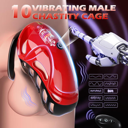 App & Remote Control Chastity Penis Cage Devices Cock Exerciser with 10 Vibrations