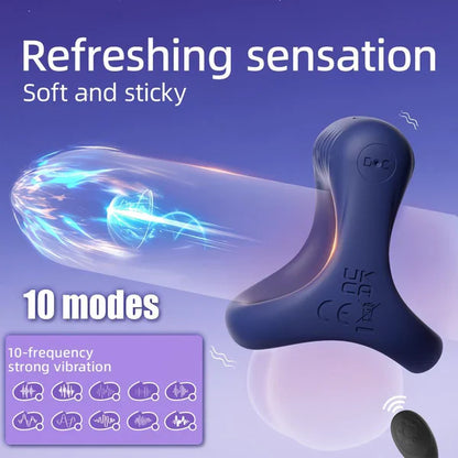Y-shaped Double Ring Penis Ring Trainer Vibrator with 10 Vibration Modes