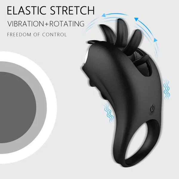 Penis Ring Vibrator Glans Trainer Massager with 10 Vibration Modes