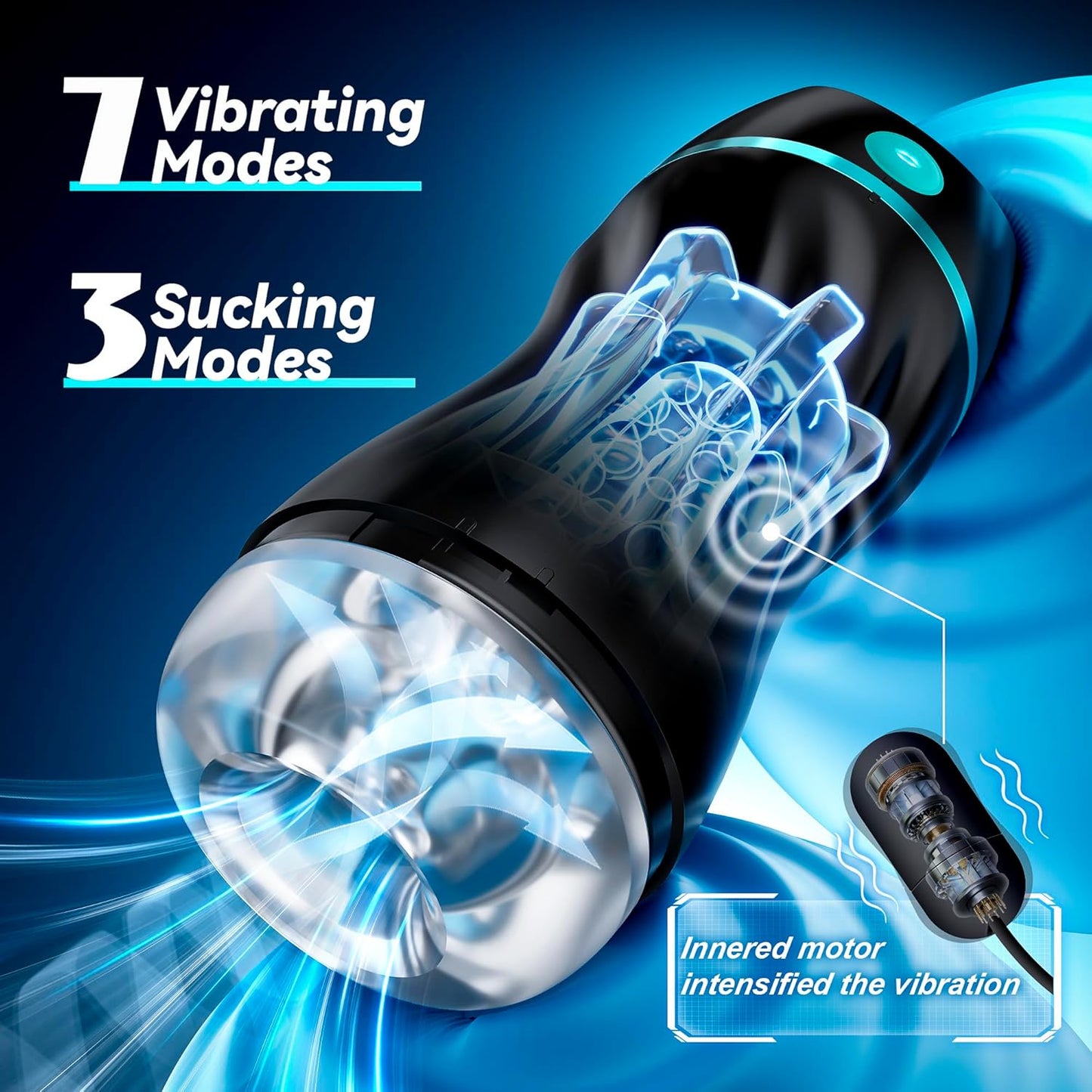 Automatic Sucking Male Masturbators Stroker Blowjob with 7 Vibration & Suction