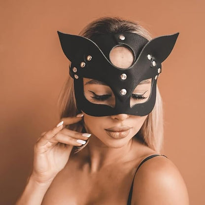 Fox Mask Fashion Leather Cat Mask Cosplay Game Bondage