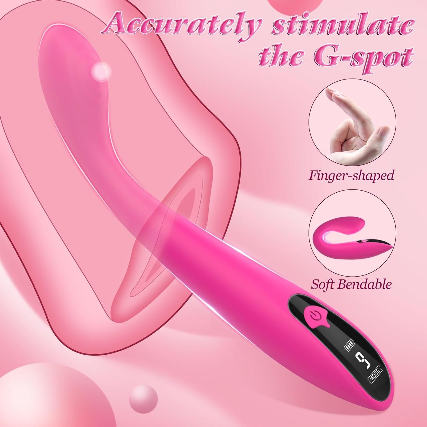 Vibromasseur clitoridien G Spot avec écran LCD avec 9 vibrations 