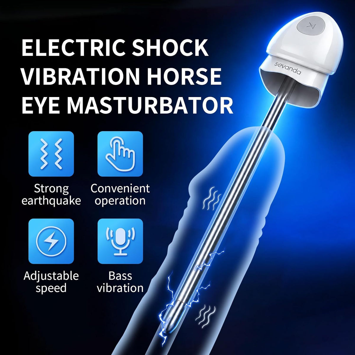 E-stim Penis Plug Vibrator Dilator with Urethral Catheter & 10 Vibration Modes