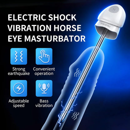 E-stim Penis Plug Vibrator Dilator with Urethral Catheter & 10 Vibration Modes
