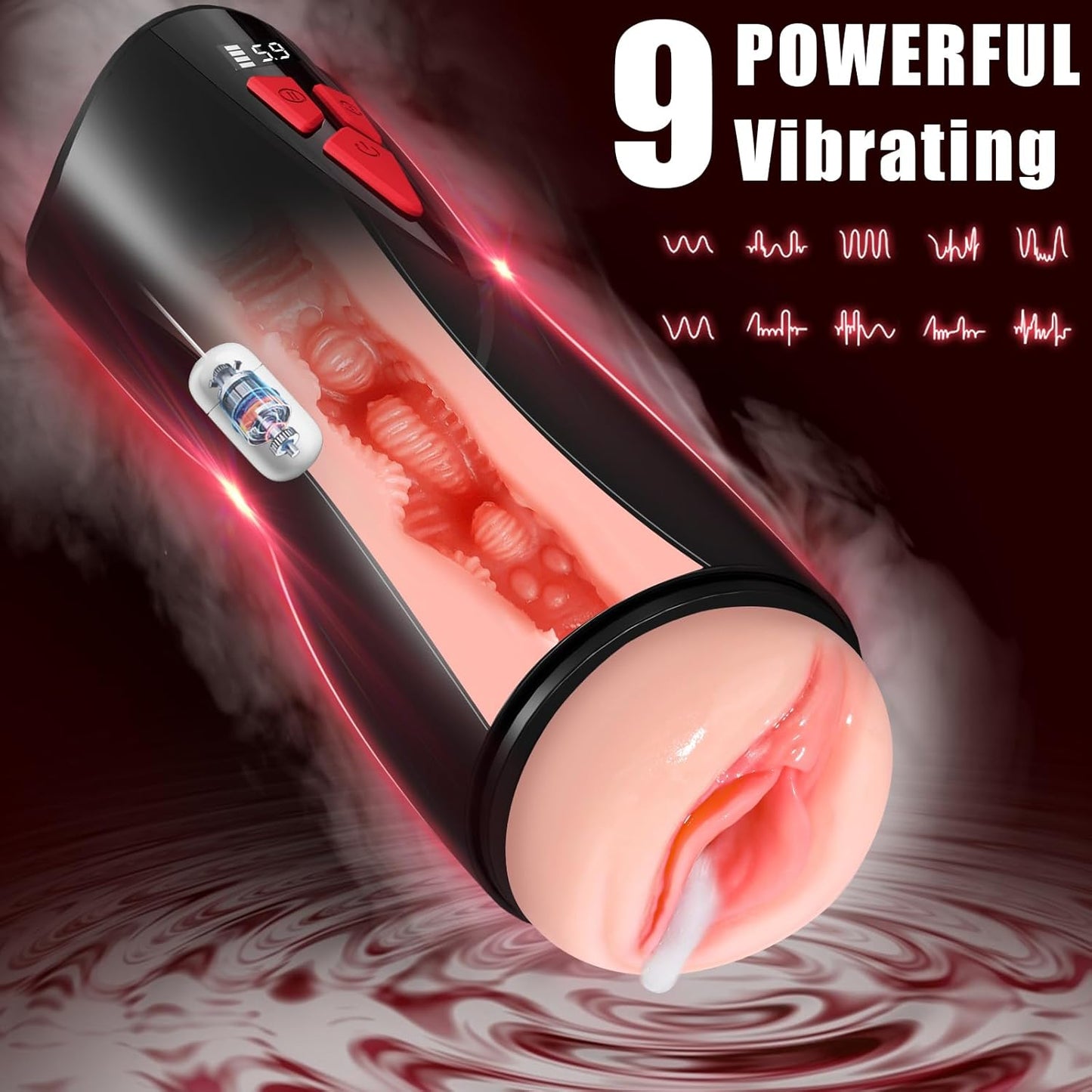 LCD Display Automatic Masturbator with Powerful 9 Vibration & 5 Suction Modes