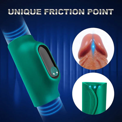 Hands-free Penis Trainer Glans Vibrator Massager with 9 Pulsation Modes