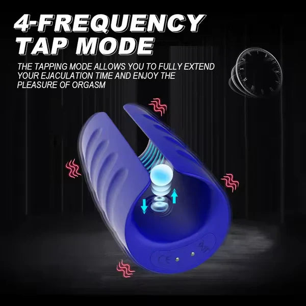 Heating Penis Trainer Glans Massager with 6 Vibration Modes & 4 Tapping Modes