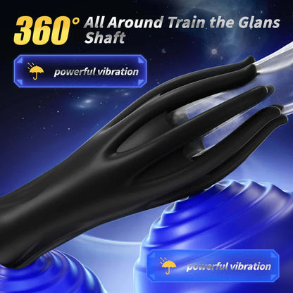 360° All Around Penis Trainer Glans Vibrator  Masturbator with 10 Vibrations