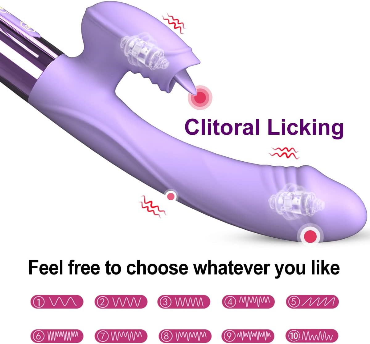 Heated G Spot Rabbit Vibrator with 10 Licking & Powerful Vibration