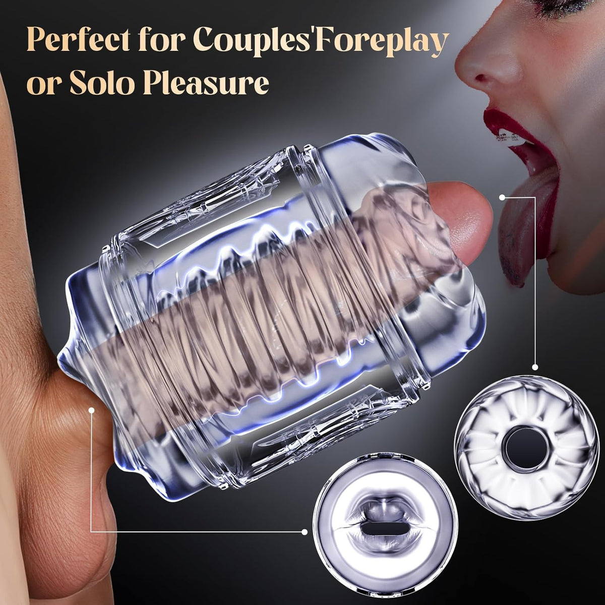Open Ended Penis Trainer Pocket Pussy Squeezable Masturbator Stroker Blowjob