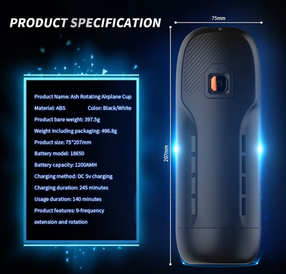 Automatic Masturbator Pocket Pussy Sex Machine with 9 Thrusting & 9 Rotating Modes