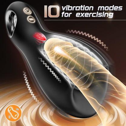 3 in 1 Penis Pump Trainer Masturbator with 10 Vibrating & 5 Tongue Licking Modes