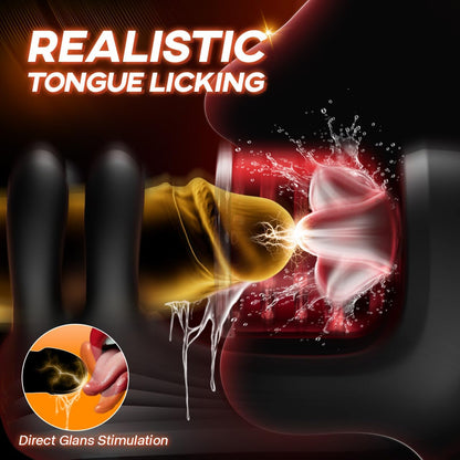 3 IN 1 Penis Trainer Glans Vibrator Stroker Blowjob with 9 Rotation and Vibration Modes