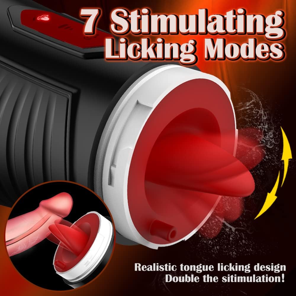 3 in 1 Automatic Sucking Masturbators cup with 7 Licking & 4 Suction Modes