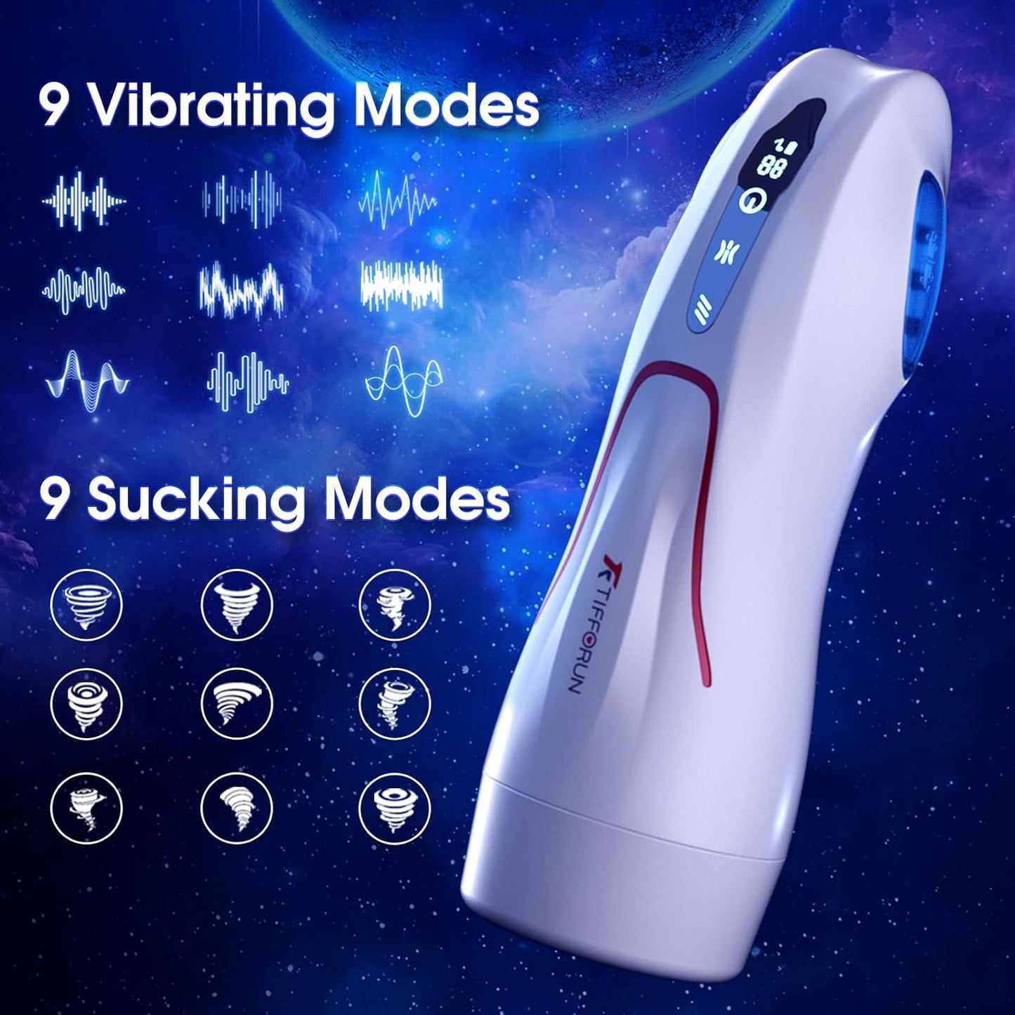 9 Vibration and 9 Suction Modes Automatic Masturbator Blowjob Sex Machine Strokers