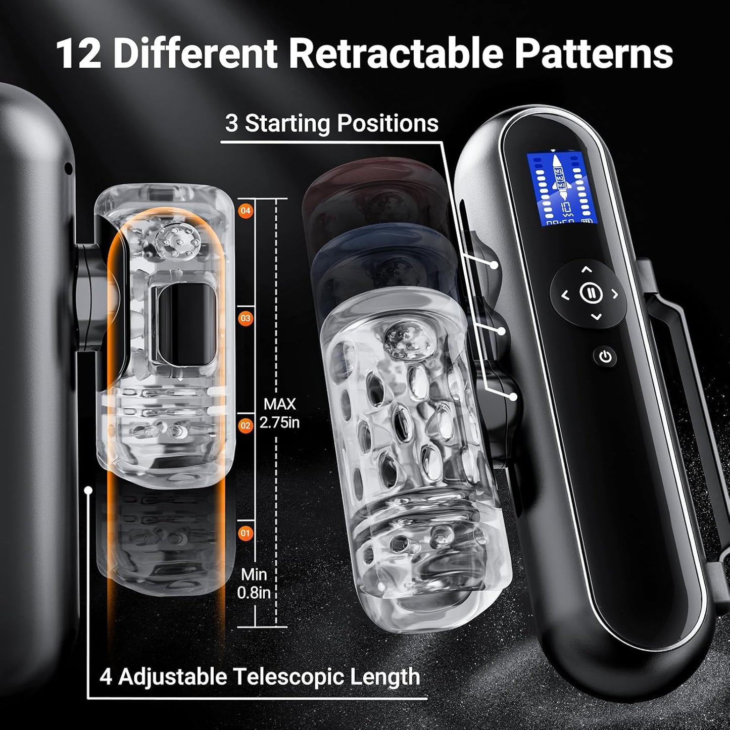 AI APP Control Automatic Masturbator Blowjob with 10 Thrusting & 10 Vibrating Speeds