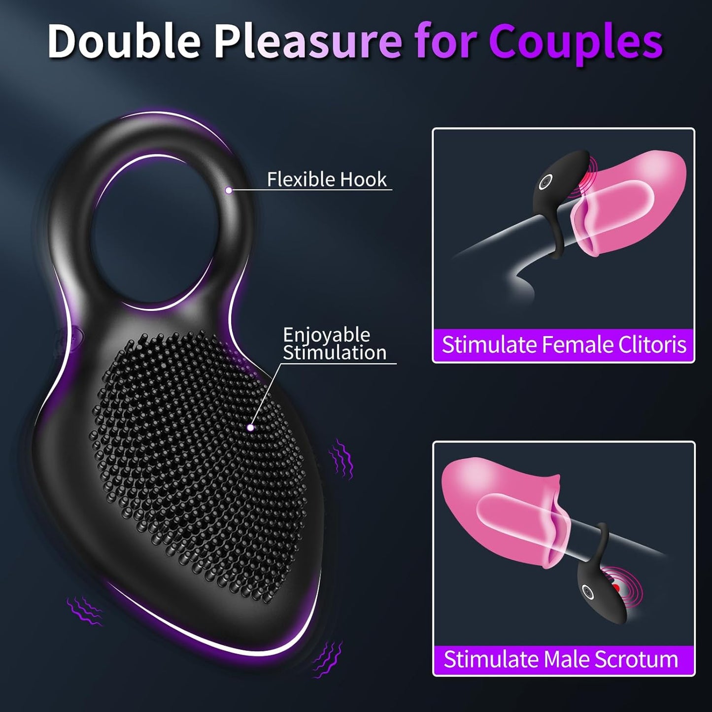 Smart Cock Ring Penis Trainer Stimulator with 10 Intense Vibration Modes