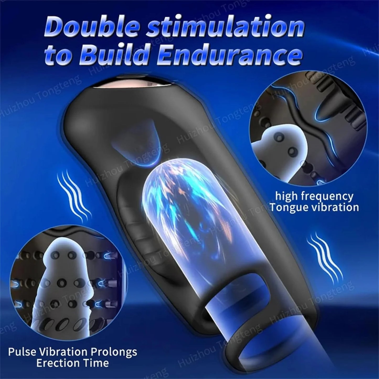 Electric Penis Trainer Vibrator Glans Stimulator Masturbator with 9 Vibration Modes