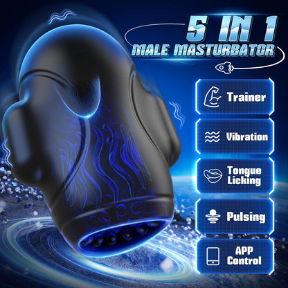 4 IN 1 Automatic Penis Trainer Vibrator Masturbator Stroker with 10 Vibrations & 3 Motors
