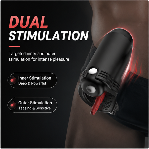 360° Surround Penis Trainer Glans Massager Vibrator Stimulator with 10 Vibration Modes