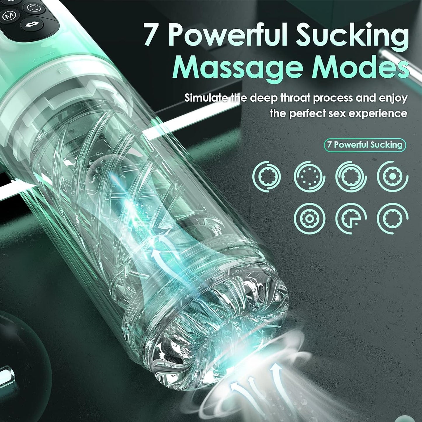 Automatic Masturbator Penis Pump with 4 Pump & 7 Rotating & 7 Licking & 7 Sucking